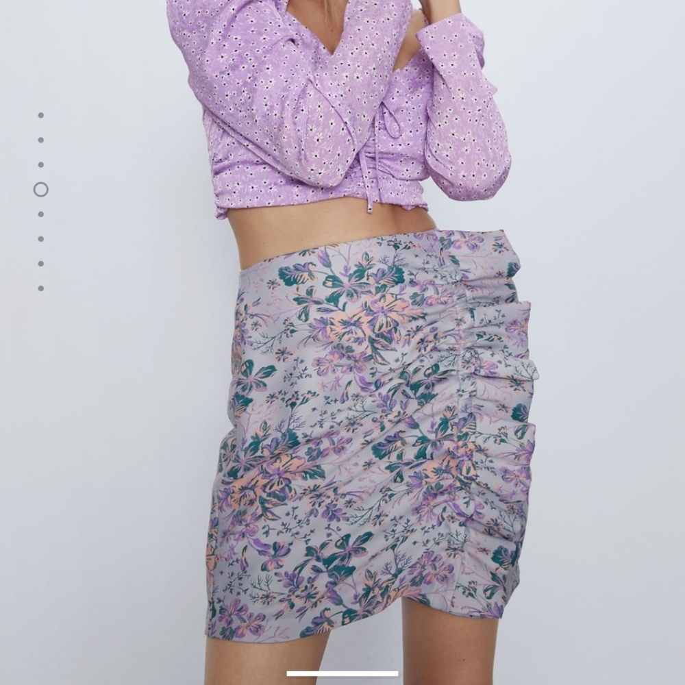 Zara draped jacquard skirt